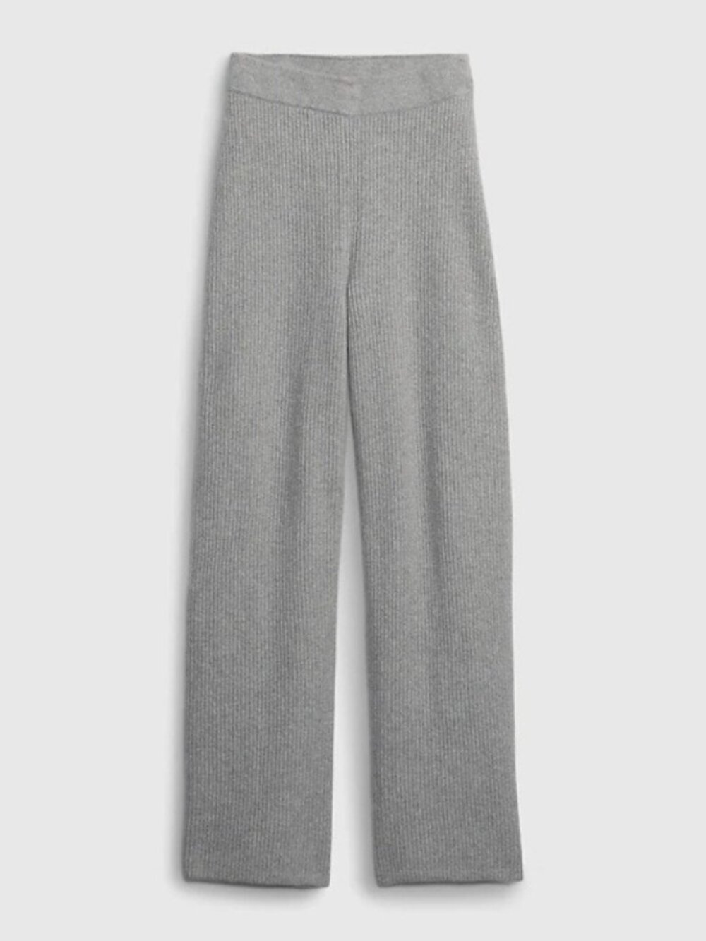 Zara Gray Ribbed Knit Pants Cozy Neutral High Rise Stretch